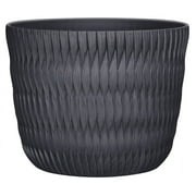 Better Homes & Gardens Carly Black Resin Planter, 15.9in Dia x 12.5in H