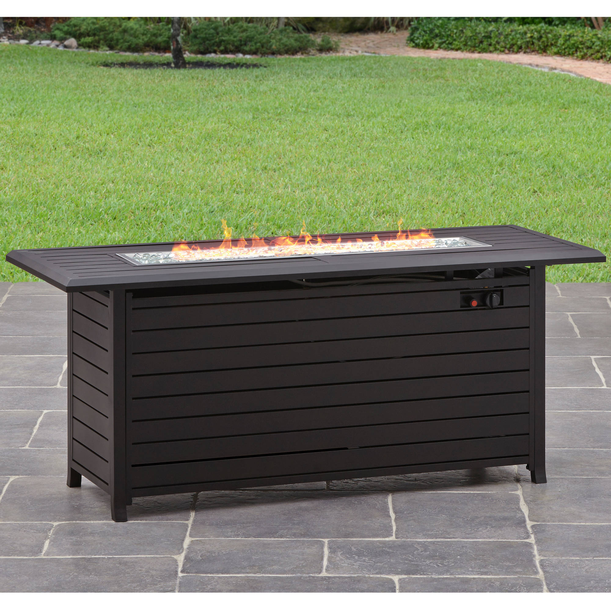 Better Homes & Gardens Carter Hills 57" x 21" 50000 BTU Propane Gas Dark Bronze Finish Stainless Steel and Aluminum Fire Pit Table - image 1 of 17