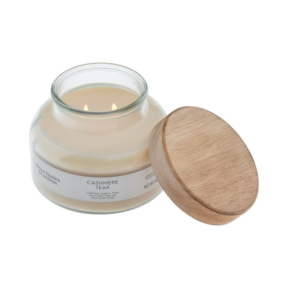 Better Homes and Gardens Cashmere Teak Scented 2-Wick Ombre Jar Candle 18oz.