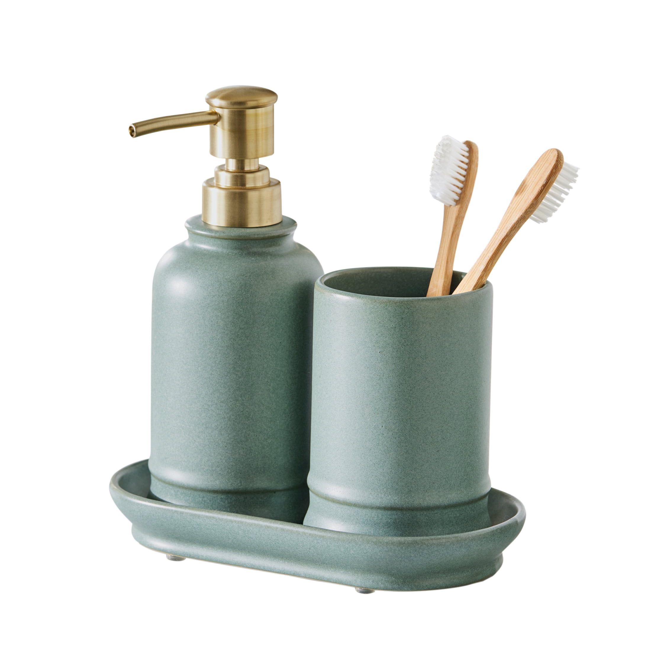 Better Homes & Gardens BHG 3P Bath Set 3-Piece Plain Bathroom Ceramic, Plastic Bathroom Canister Sets