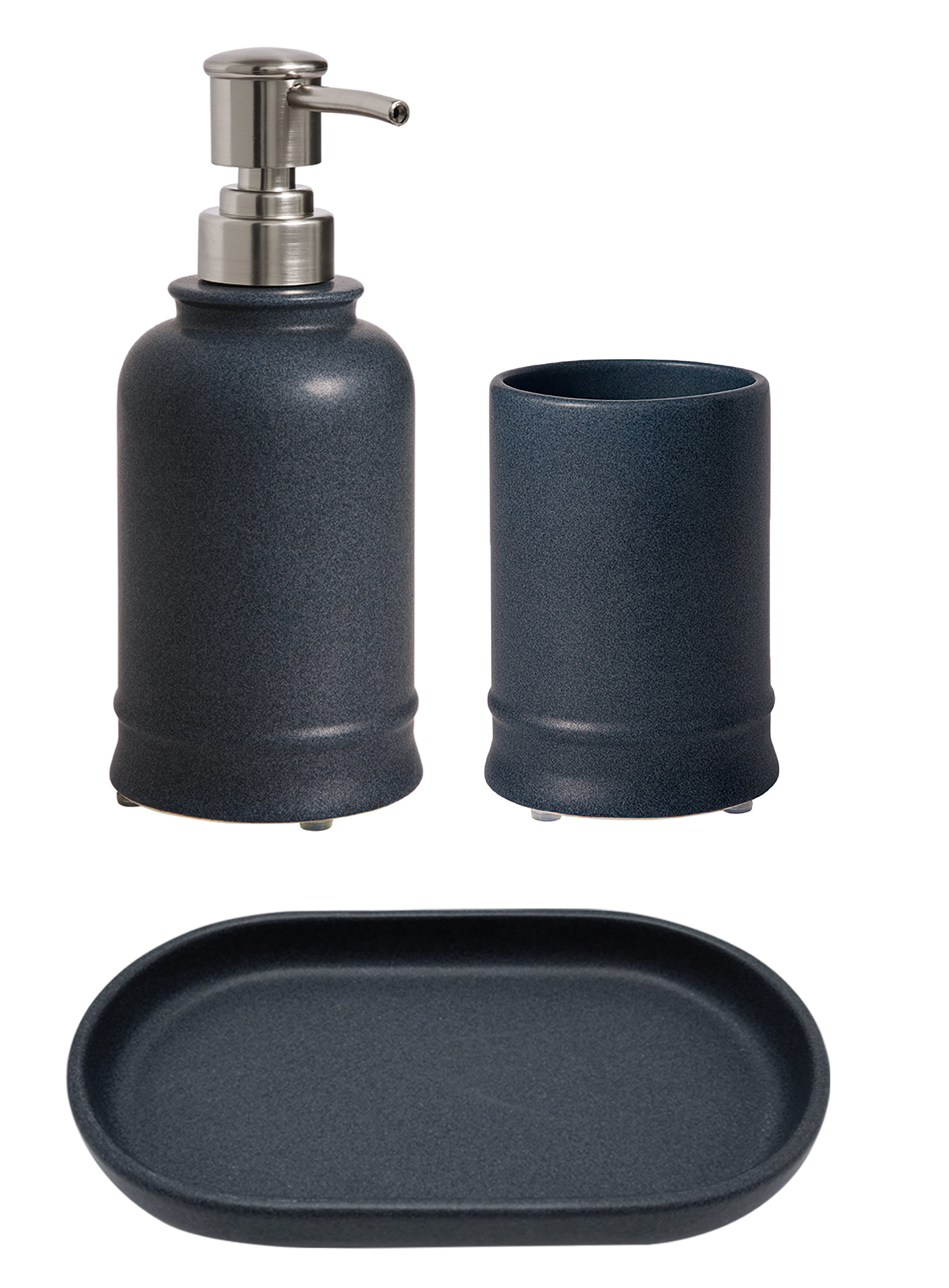 Better Homes & Gardens 3P Bath Set 3-Piece Coarse Plain ceramic, Plastic Bathroom Canister Sets