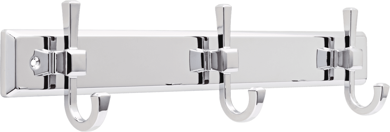 Better Homes & Gardens Chandler 18" Wall Mounted Hook Rack With 3 Hooks, Chrome