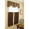thumbnail image 1 of Better Homes & Gardens Checks And Solids Light Filtering Rod Pocket Kitchen Tier and Valance Set, Set of 3, Brown, 30" x 36", 1 of 5