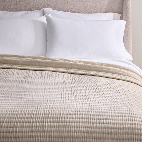 Better Homes & Gardens Chenille Gauze Bed Blanket, Beige, King Size, 90 x 108 in