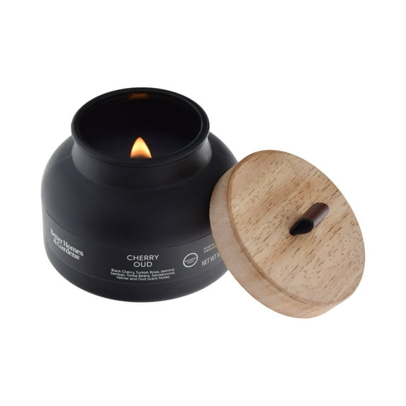 Better Homes & Gardens Cherry and Oud Scented Wooden Wick 18oz Bell Jar Candle