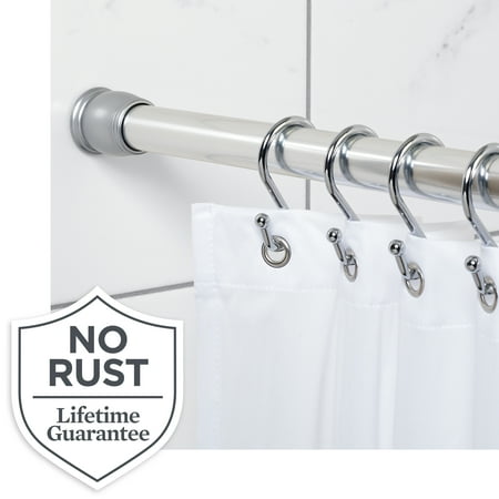 Better Homes & Gardens Chrome Shower Rod – Rustproof & Adjustable, 50″ to 86″ for Perfect Fit