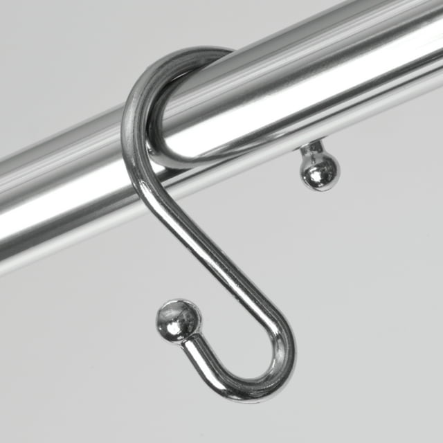 Better Homes & Gardens Chrome SShaped Rustproof Shower Curtain Hooks, Set of 12