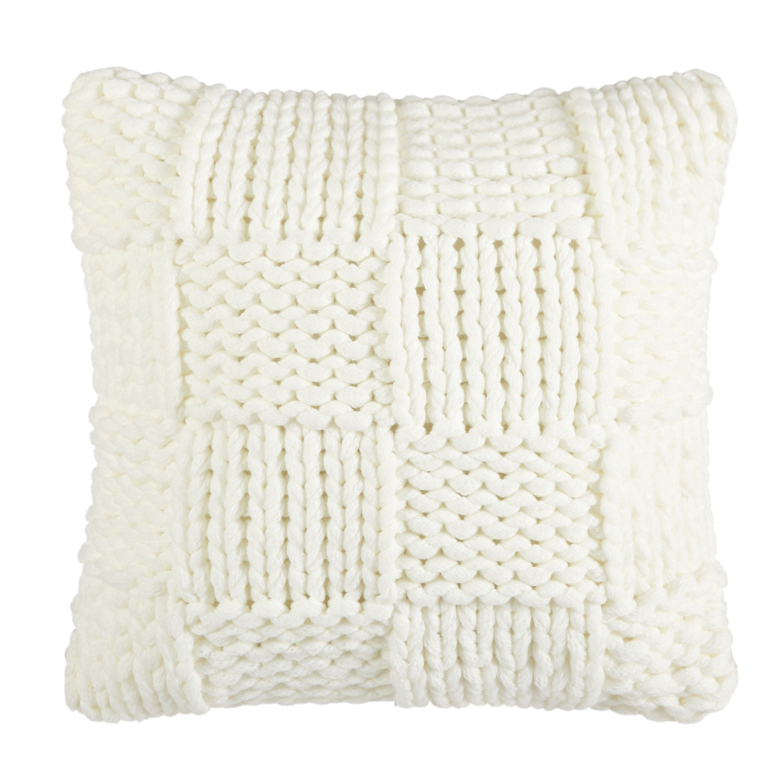 White knit pillow cheap