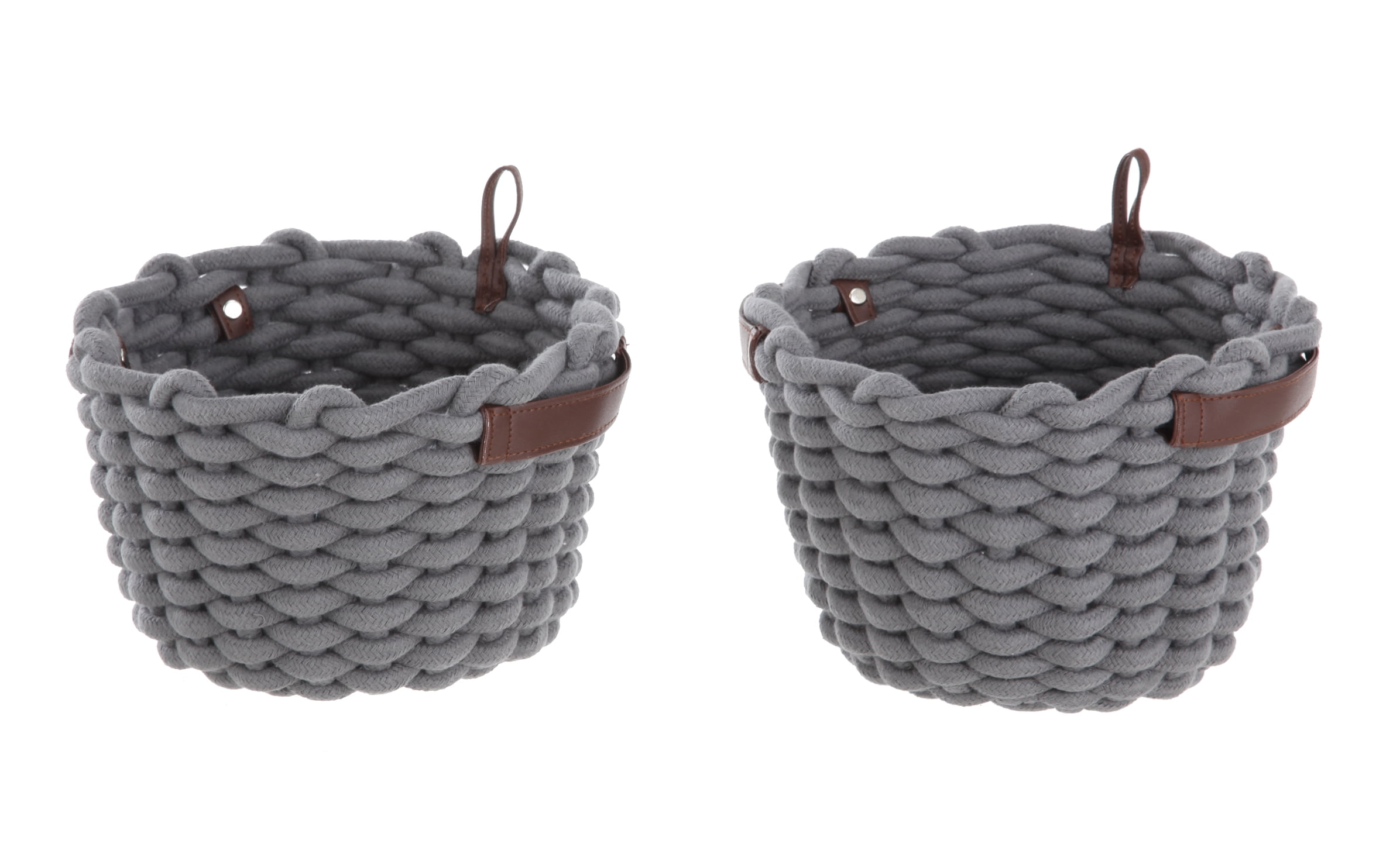  Finely-Woven Pack Baskets with Straps (Strap Color Varies) 2-pc  Set : Home & Kitchen