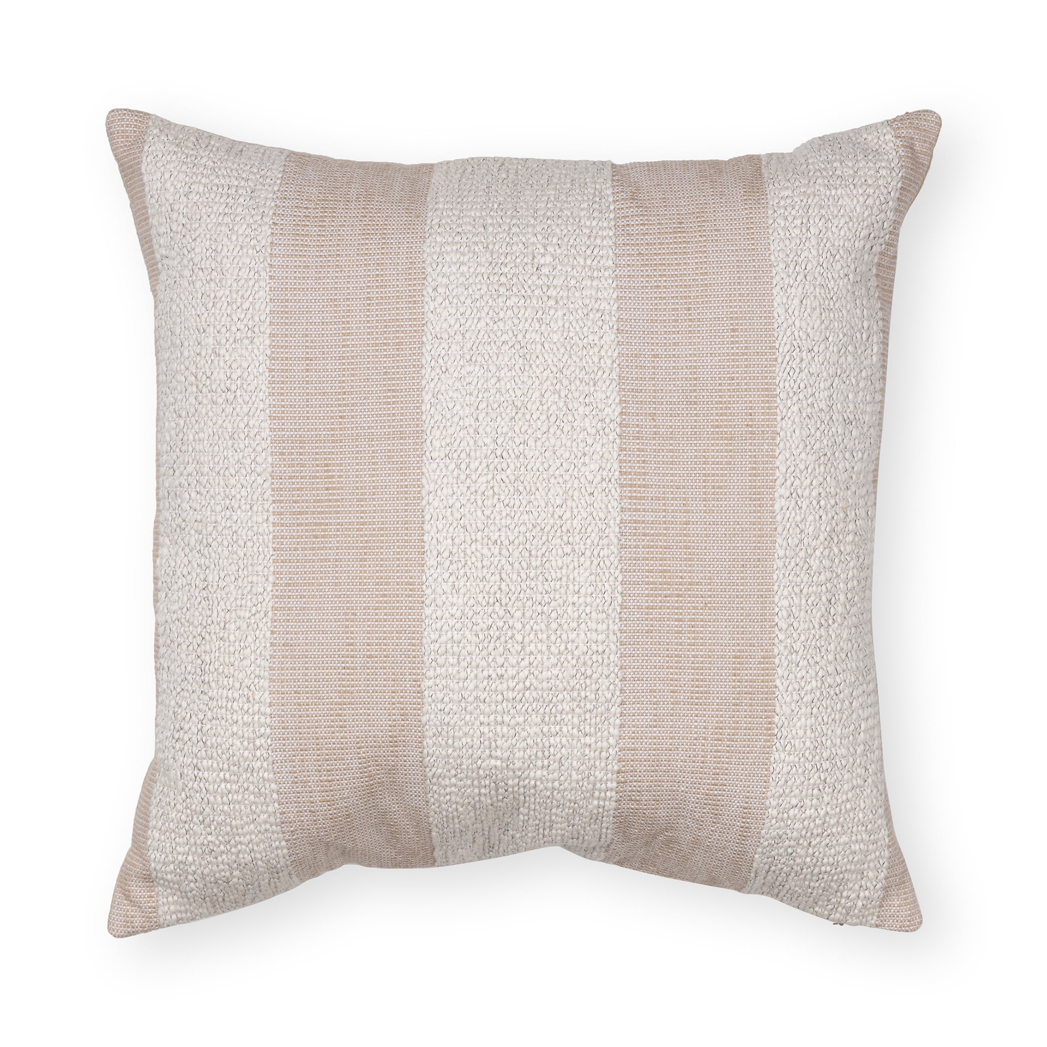 Better Homes & Gardens Chunky Tonal Stripe Pillow, 20" x 20", Square, Ivory, 1 per Pack