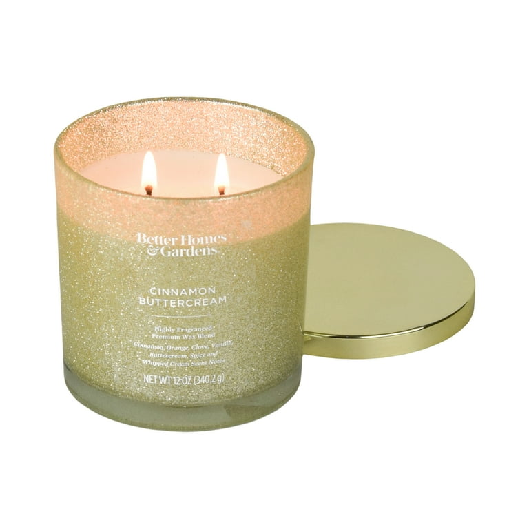 Better Homes & Gardens Cinnamon Buttercream Scented 2 Wick Glitter