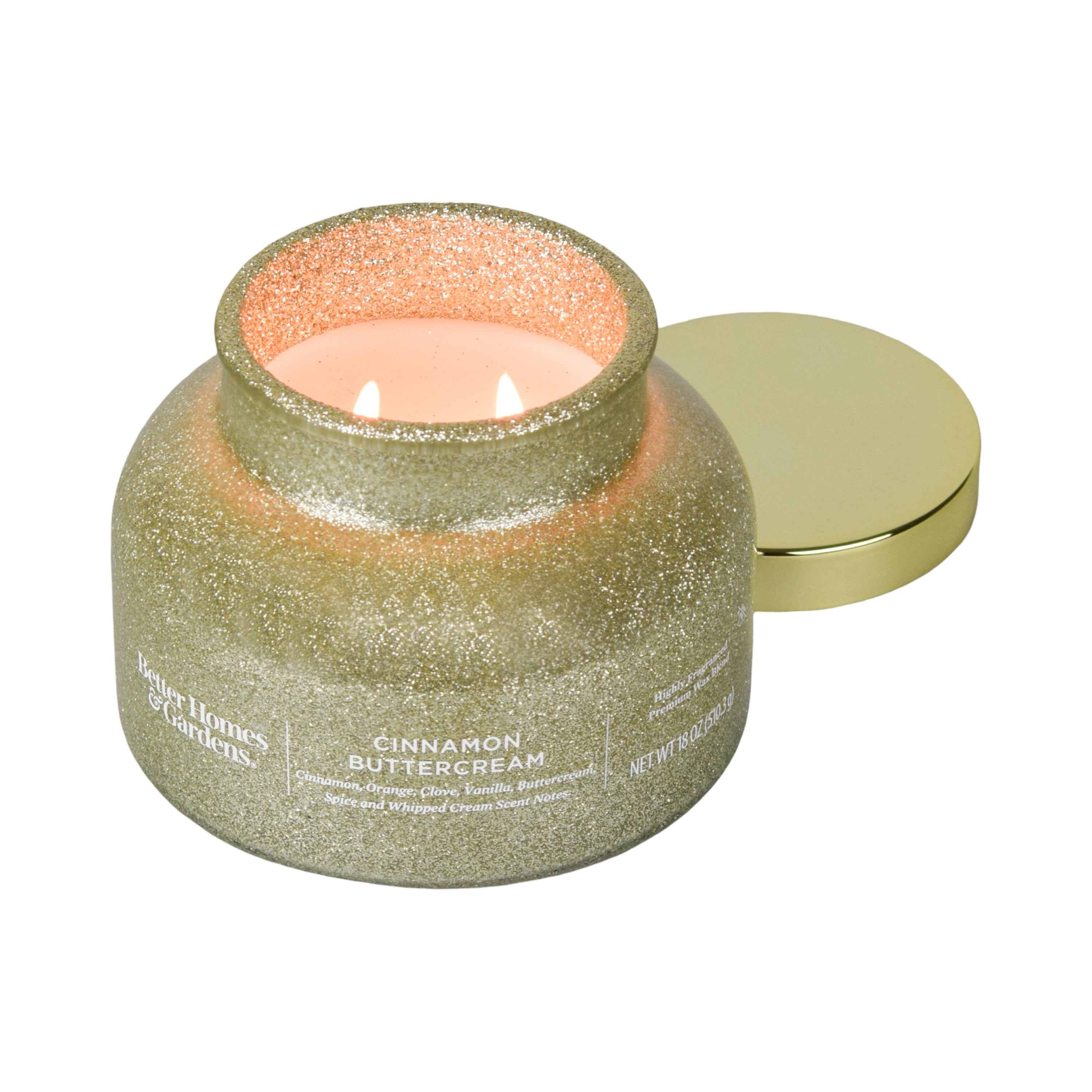 Better Homes & Gardens Cinnamon Buttercream Scented 2 Wick Glitter