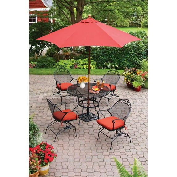 Better Homes & Gardens Clayton Court 5-Piece Classic Steel Assembled Dining Furniture Sets Red