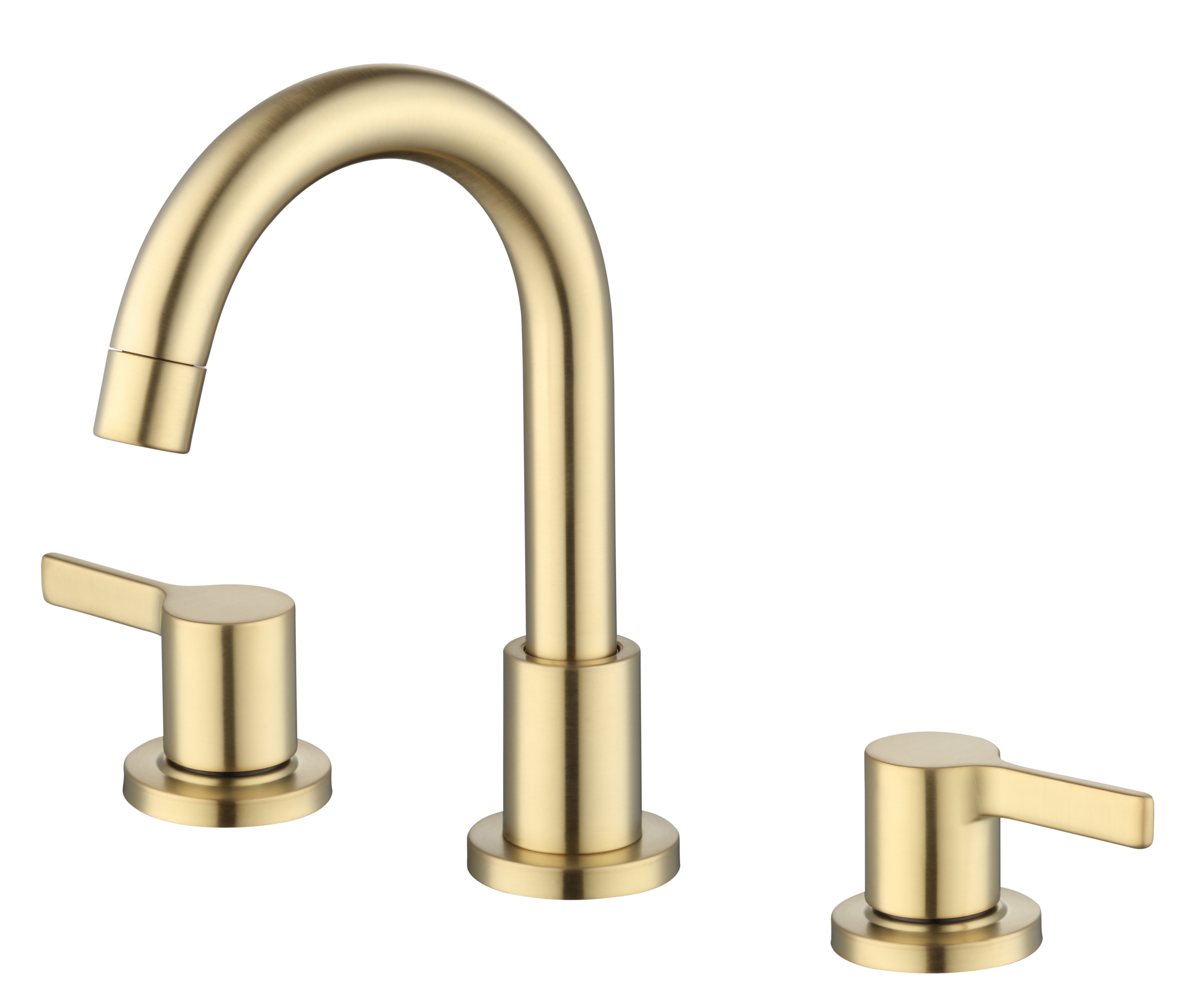 Better Homes & Gardens 8" Widespread Brushed Brass Bathroom Faucet with High-Arc Spout