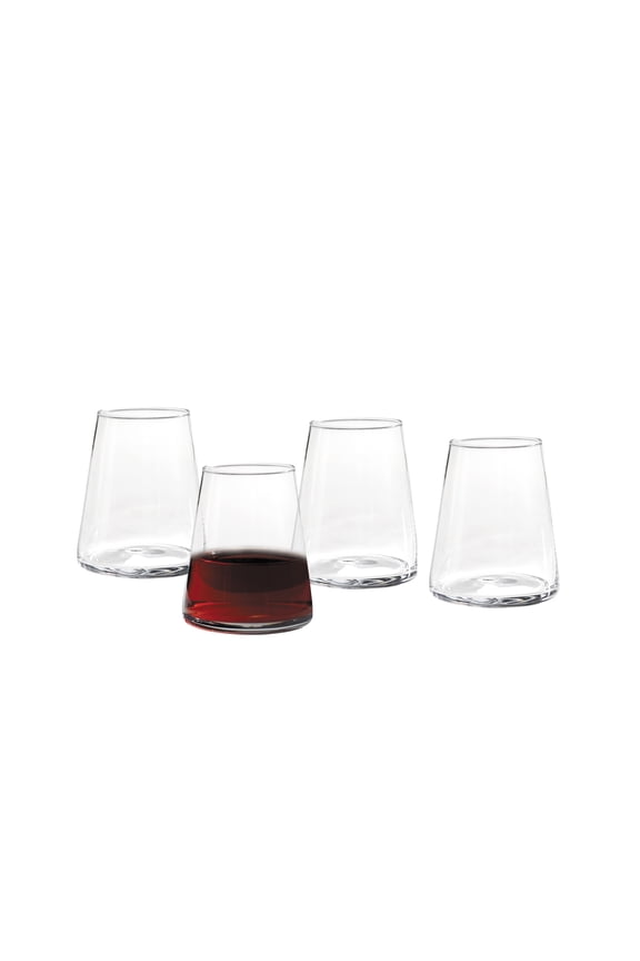 17 oz Clear Flared Stemless Wine Glass (Set of 4)