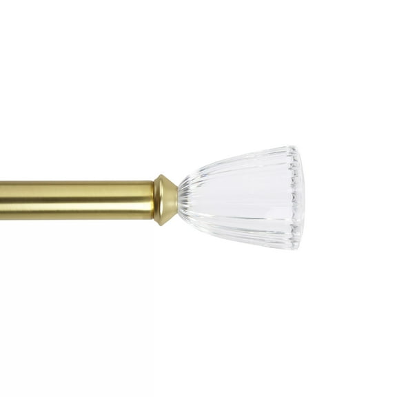 Better Homes & Gardens Clear Fluted 1" Single Curtain Rod, 120"-180", Brass