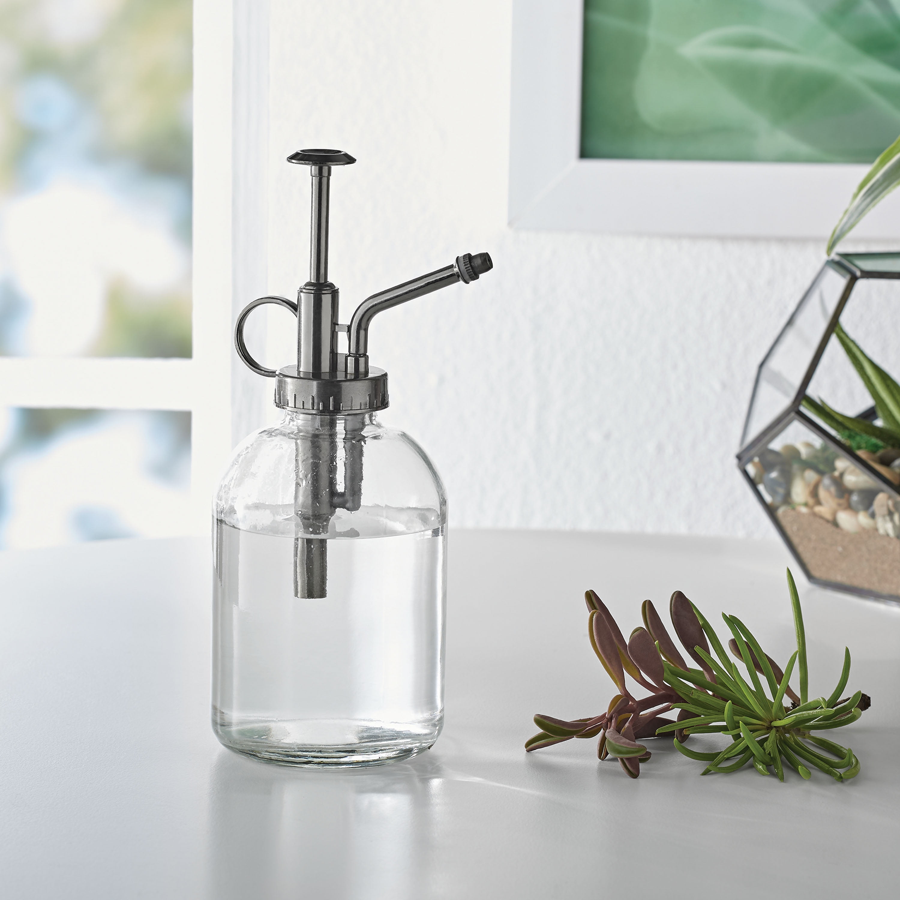 Better Homes & Gardens Clear Glass Planter Mister, 3.5in Diameter x 7.7in  Height, 13.4 fl oz