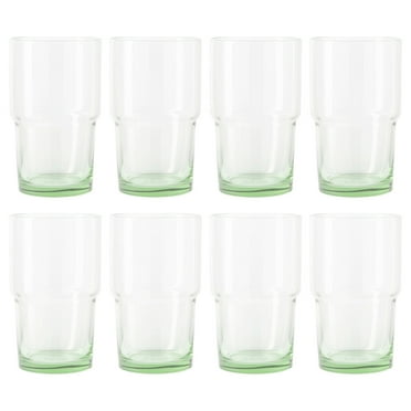 Better Homes & Gardens Clear Green Glass, Glassware, 8 Pack, 15 oz