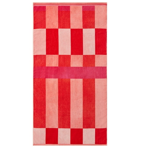 Better Homes & Gardens Coastal Macro Striped Coral Cotton-Blend Beach Towel