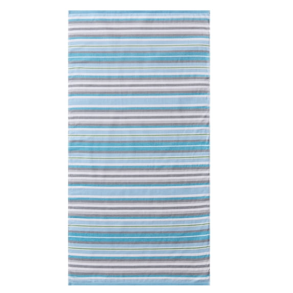 Better Homes & Gardens Coastal Tropez Striped Blue & Gray Cotton-Blend Beach Towel
