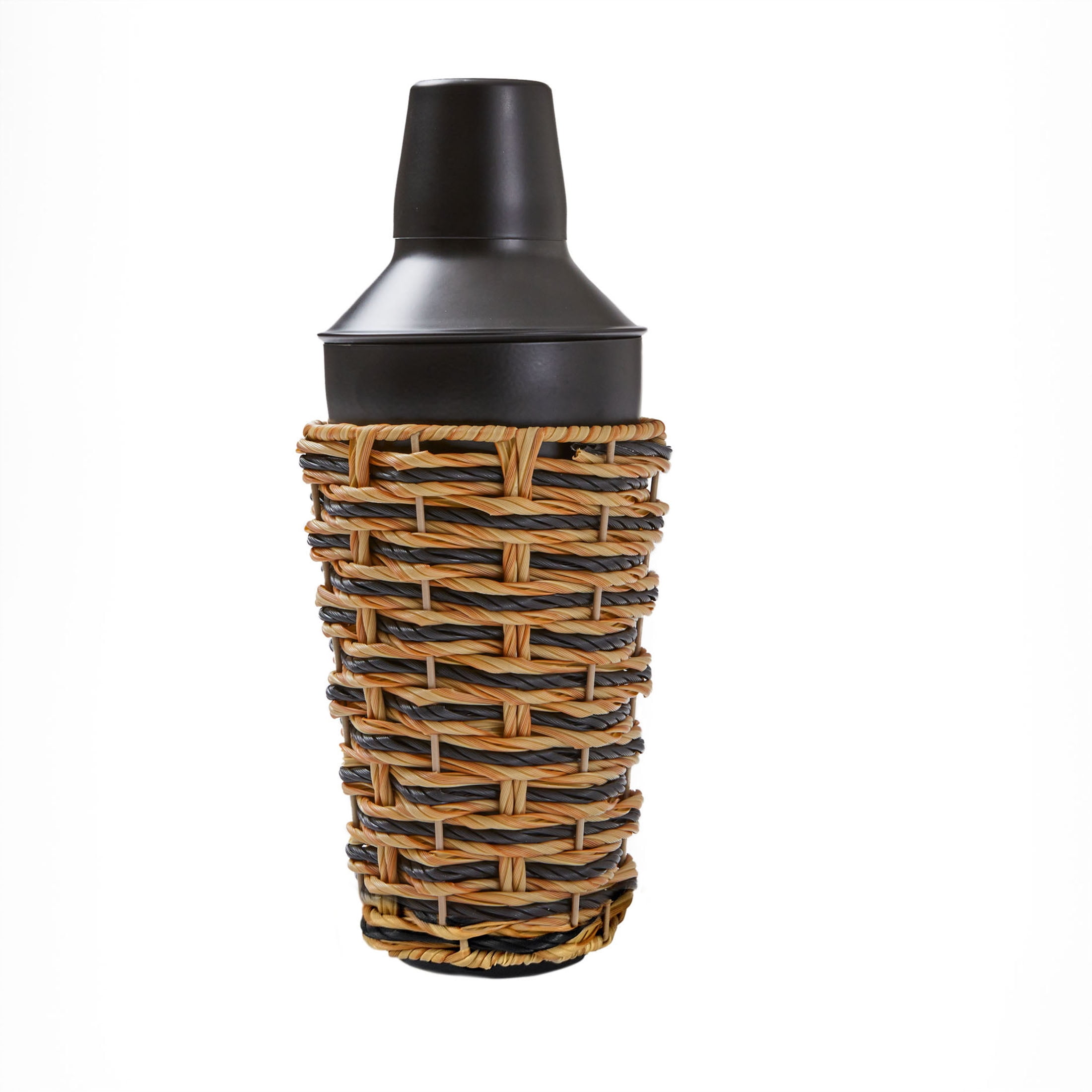 Shaker Rattan Insert Better Homes & Gardens Stainless Steel and Rattan Cocktail Shake ...