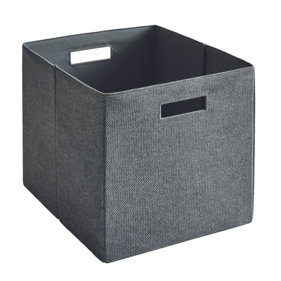 Better Homes & Gardens Collapsible Fabric Cube Storage Bin, Gray Textured