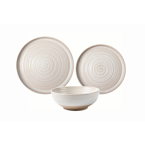 Better Homes & Gardens-Collins Cream Stoneware 12-Piece Dinnerware Set