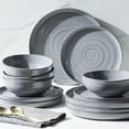 thumbnail image 1 of Better Homes & Gardens-Collins Grey Stoneware 12-Piece Dinnerware Set, 1 of 7