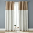 thumbnail image 1 of Better Homes & Gardens Colorblock Rod Pocket and Back Tab Blackout Curtain Panel, 1-Piece, Brown, 50" W x 108" L, 1 of 9