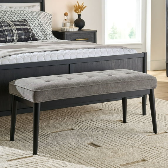 Better Homes & Gardens Colton 44" Upholstered Accent Bench, Gray