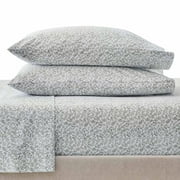 Better Homes & Gardens Cool & Crisp 3-Piece 300 Thread Count Soft Silver Botanical Cotton Percale Sheet Set, Twin
