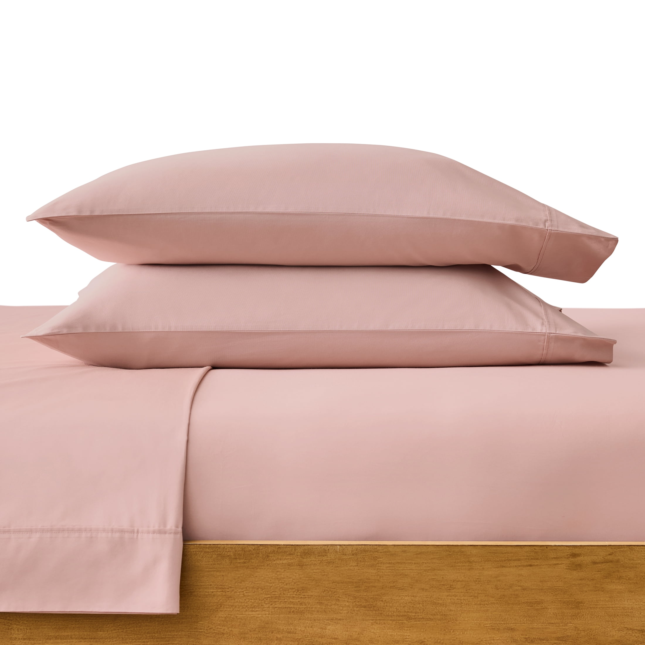 Better Homes & Gardens 300 Thread Count Cotton Percale 4-Piece Antique Blush Bed Sheet Set, King