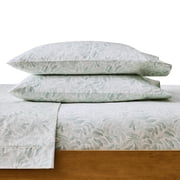 Better Homes & Gardens 300 Thread Count Cotton Percale 4-Piece Vierra Vine Green Bed Sheet Set, Full