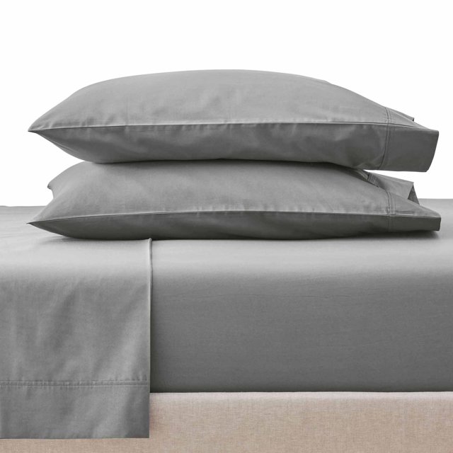 Better Homes & Gardens Cool & Crisp 4Piece Soft Silver Cotton Percale