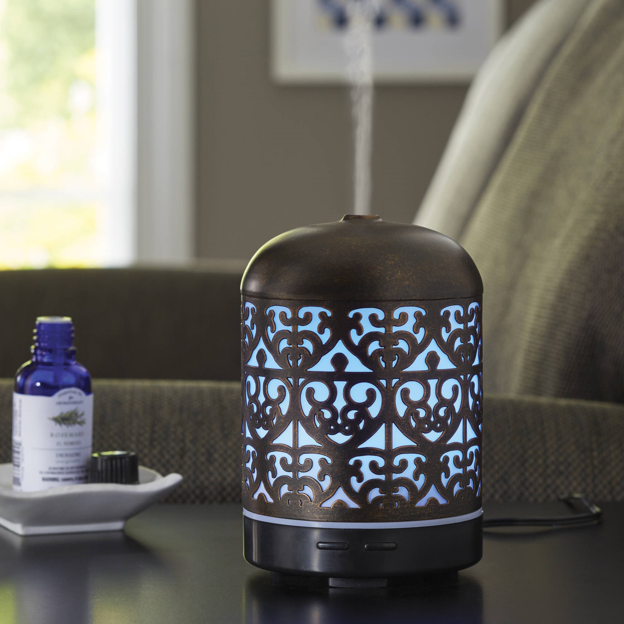 Better Homes & Gardens Cool Mist Ultrasonic Aroma Diffuser, Moroccan Scroll, 100 mL - image 1 of 3
