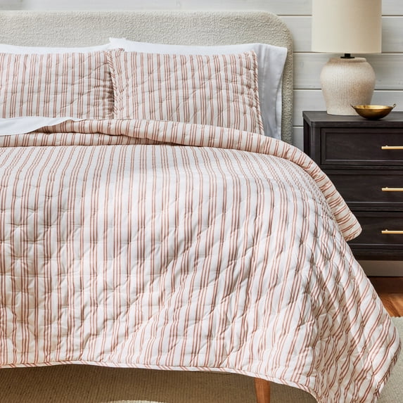 Better Homes & Gardens Copper Yarn Dyed Stripe Chambray Quilt, Full/Queen