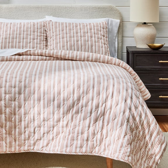 Better Homes & Gardens Copper Yarn Dyed Stripe Chambray Quilt, King