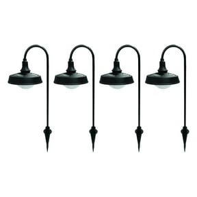 Better Homes & Gardens Corbyn Solar Powered Matte Black Metal Landscape LED Pathway Downlight, 20 Lumens (4 Count)