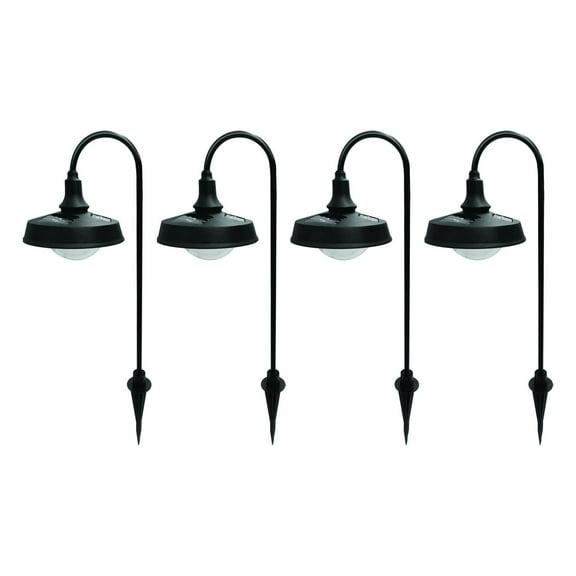 Better Homes & Gardens Corbyn Solar Powered Matte Black Metal Landscape LED Pathway Downlight, 20 Lumens (4 Count)