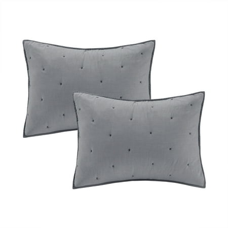 Better Homes & Gardens Cotton Chambray Standard Sham, Gray, 2 Piece