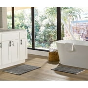 Better Homes & Gardens Gray Cotton Diamond Pattern Bath Rug Set, 17x24 & 20x30 Inches, 2 Piece