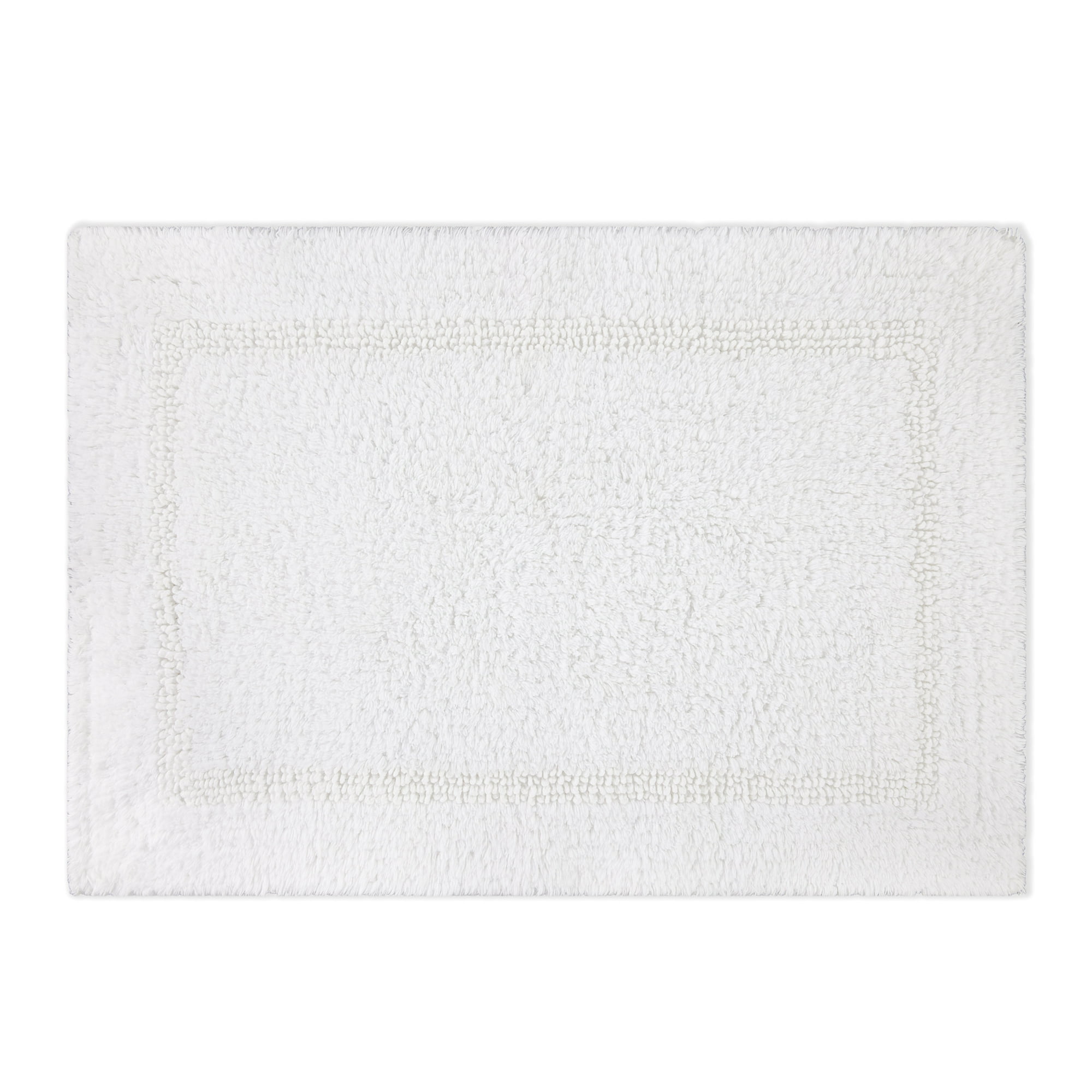 Better Homes & Gardens Cotton Reversible Bath Rug, Arctic White, 17" x 24"