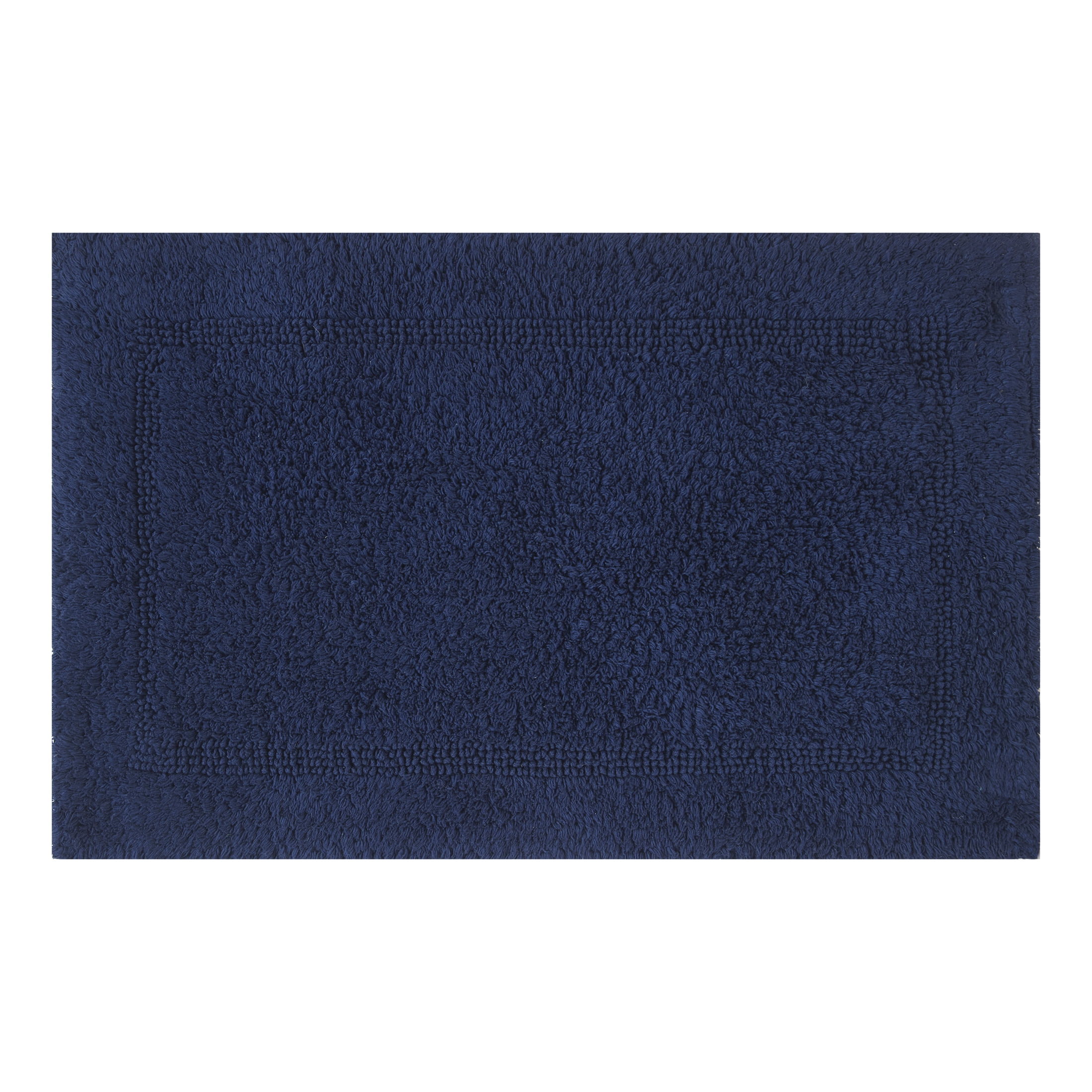 Better Homes & Gardens Cotton Reversible Bath Rug, Blue Admiral, 17" x 24"