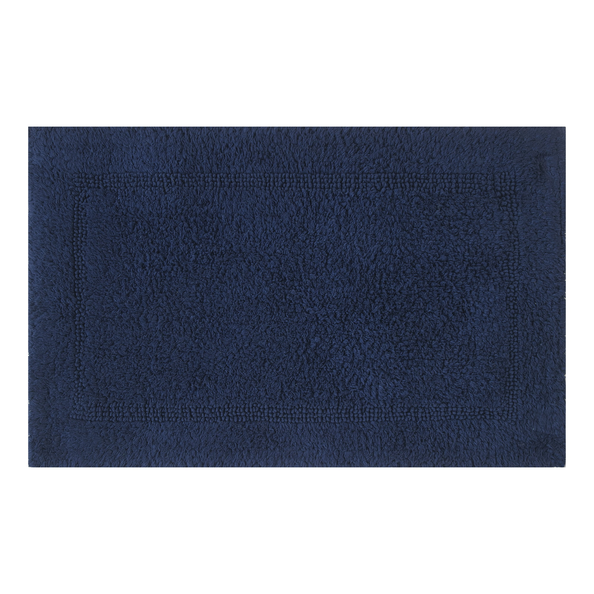 Better Homes & Gardens Cotton Reversible Bath Rug, Blue Admiral, 17" x 24"