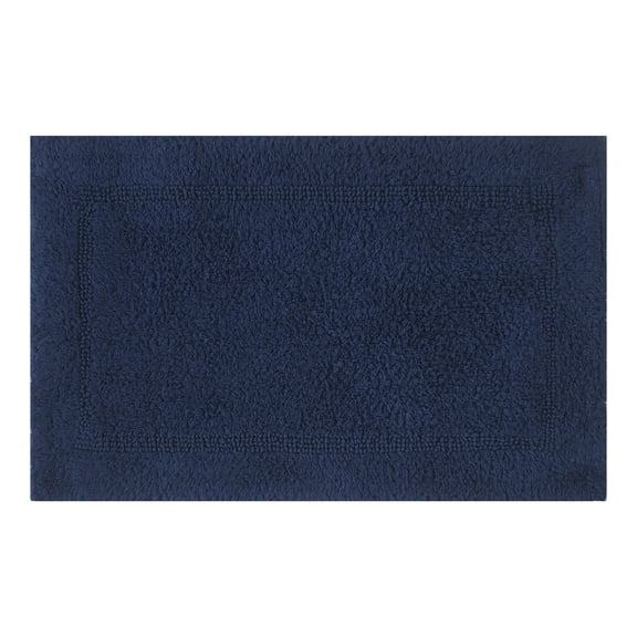 Better Homes & Gardens Cotton Reversible Bath Rug, Blue Admiral, 17" x 24"