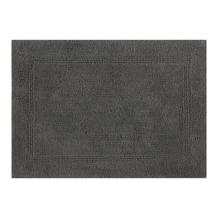 Better Homes & Gardens Cotton Reversible Bath Rug, Grey Flannel, 17" x 24"