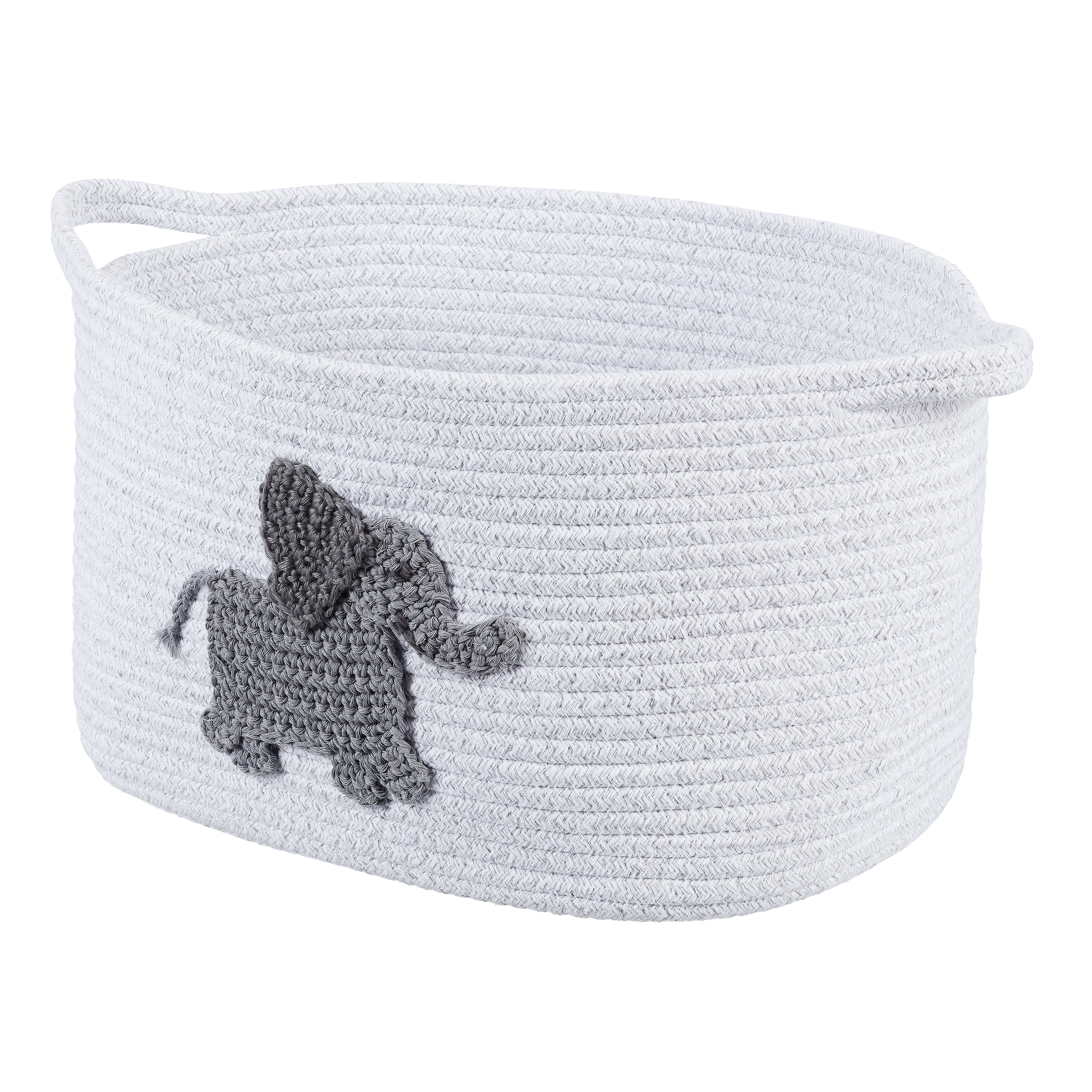 Better Homes & Gardens Cotton Rope Rectangle Tote Bin, Elephant Crochet