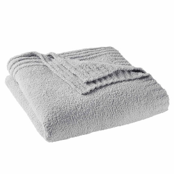 Better Homes & Gardens Cozy Knit Blanket, Light Grey, King
