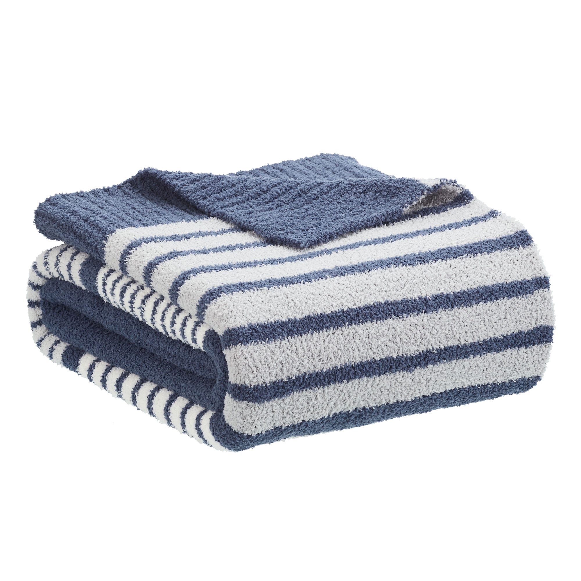 Better Homes & Gardens Cozy Knit Throw, 50"x72", Blue Stripe