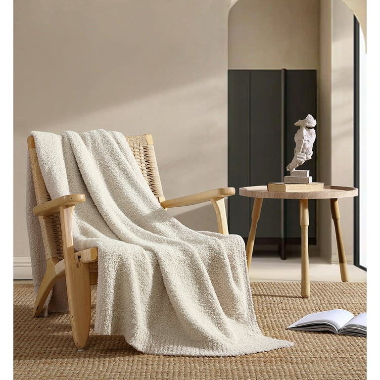 Beige knitted online throw